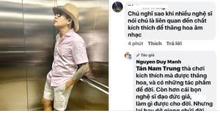 Trước phát ngôn thiếu chuẩn mực trên facebook về chủ quyền biển đảo, ca sĩ duy mạnh không ít lần gây xôn xao dư luận phát ngôn của duy mạnh nhanh chóng trở thành đề tài bàn tán, chỉ trích từ phía cộng đồng mạng, khi phần lớn khán giả cho rằng nam ca sĩ nhận xét thô lỗ, xúc phạm phụ nữ việt. Xem Link Clip Nong VÄƒn Mai HÆ°Æ¡ng Duy Máº¡nh Con Pháº£n Phao Ä'áº¡o Ä'á»©c Giáº£ Tin Má»›i Ngoi Sao