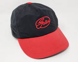 Gates Embroidered Hat Light Weight Cap By Osterman Etsy Embroider Hat Black And Red Leather Fashion