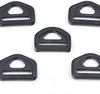 100 Pcs Plastic Adjuster Triangle with Bar Swivel Clip 1" 25mm D Ring Buckle for Webbing Strap Belt