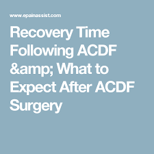 Recovery Time Following Acdf What To Expect After Acdf Surgery Acdf Surgery Surgery Operation Spinal Surgery