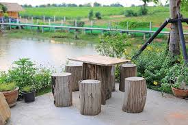 Sold and shipped by best choice products. Wood Table Chair Set Garden Garden Furniture Made Wooden Log Stock Phot Spon Set Garden Chair Wood Ad Wood Table Wooden Log Table And Chairs