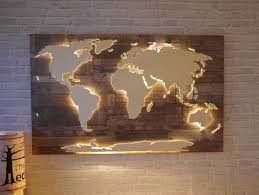 Handgefertigte Einzigartige Weltkarte Mit Beleuchtung Und 3d Effekt Im Vintage Look Nord Und Su Weltkarte Aus Holz Zuhause Dekoration Zimmerdekoration