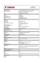 Scarica Legria Hf21 La Specifiche Tecniche Pdf 47kb