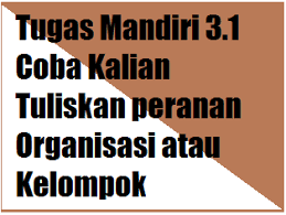 Siswa atau anak didik adalah salah satu komponen manusiawi yang menempati posisi sentral dalam proses belajar mengajar. Tugas Mandiri 3 1 Coba Kalian Tuliskan Peranan Organisasi Atau Kelompok Operator Sekolah