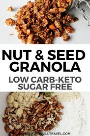 A Delicious Healthy Keto Granola Recipe Homemade Grain Free Granola Made Easy Using Nuts Coconut Sweetener And Spice Keto Cereal Keto Granola Cereal Recipes