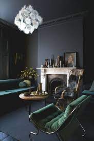 Try This Paint Your Ceiling The Same Color As Your Walls Dark Living Rooms Dark Interiors House Interior