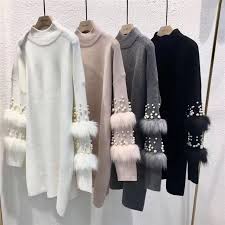 Robe Pull Sweater Sleeves Casual Sweaters Knitting Women Sweater