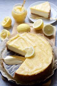 Baked Lemon Cheesecake Recipe In 2020 Citrus Desserts Lemon Curd Cheesecake No Bake Lemon Cheesecake