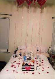Valentine S Day Surprise For My Boyfriend Via Evelinarogers Valentines Bedroom Romantic Valentines Day Ideas Valentine Table Decorations
