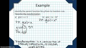 This article focuses on the traits of the parent functions. Identifying Transformations Of Parent Functions Youtube