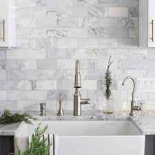This soft color palette that emphasizes the natural striation in the travertine stone will never fade from style. Carrara White Marble Stone Mosaic Brick Subway Tile Bath Wall And Floor Kitchen Backsplash