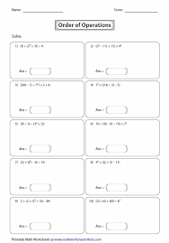 Order Of Operations Worksheets 8th Grade Math Worksheets Pemdas Worksheets Math Worksheets