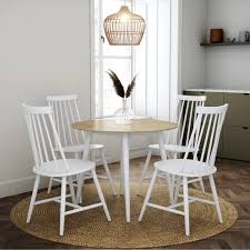 Material is easy to wipe clean of spills and makes this stool a classy addition to your dining room or living room decor. White Wooden Spindle Dining Chairs Set Of 2 Cami Furniture123