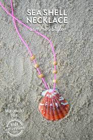 I chose a center piece first and then selected 6 other shells that played off the colors and patterns in it. How To Make Your Own Seashell Necklace