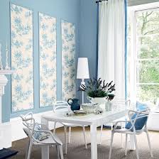 The upholstered chairs and beige and cream carpet lighten the mood. Free Download Pale Blue Dining Room Dining Room Decorating Ideas Dining Room 550x550 For Your Desktop Mobile Tablet Explore 50 Blue Wallpaper For Dining Room Dining Room Wallpaper Decorating