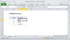 How To Use The Excel Choose Function Exceljet