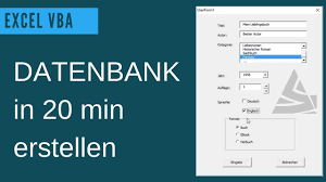 In beispielen zur automation (excel, word, outlook) bzw. Excel Vba Datenbank Erstellen Userform Grundlagen Beispiel Einer Einfachen Datenbank Youtube