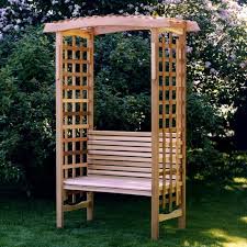 Garden Wood Arbor With Bench In 2020 Wood Arbor Arbor Bench Garden Arbor