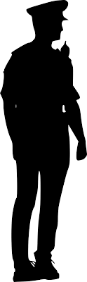 Silhouette police line seamless border row of vector. Police Officer Silhouette Png Transparent Onlygfx Com