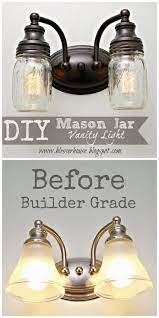 Diy Mason Jar Vanity Light Mason Jar Diy Mason Jars Bathroom Mirrors Diy
