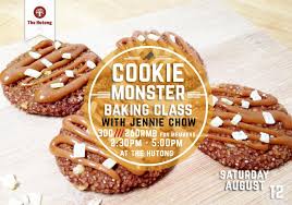 Beat in the egg and vanilla. Cookie Monster Baking Class The Hutong