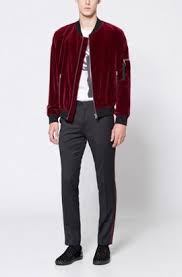 Velvet Bomber Jacket Bitrel Dark Red Red Bomber Jacket New Man Clothing Velvet Jacket Outfit