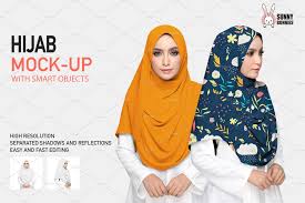 Chiffon Hijab Mockup Set Mockup Hijab Chiffon