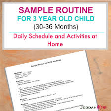 Sample Routine For A 3 Year Old Child