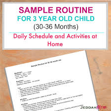 sample routine for a 3 year old child