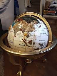 Cool Item Mother Of Pearl Gemstone Globe Brass Sta Pearl Gemstone Brass Table World Globes
