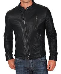 Buybyclick Mens Lambskin Soft Lightweight Leather Jacket Motorcycle Slim Fit Xl Black Leather Jacket Men Black Leather Bomber Jacket Men S Leather Jacket