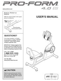 Proform sr 30 manual is a part of official documentation provided by manufacturing company for devices. Proform 4 0 Es Bike Manual Pdf Download Manualslib