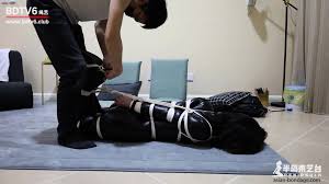 Asian Catsuit Bondage Hogtied with rope