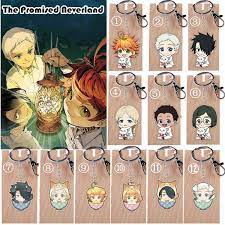 Ray eats and reads a book. The Promised Neverland Keychain Toys Emma Norman Ray Gilda Phil Anna Key Chain Anime Cartoon Manga Acrylic Keyring 5cm Wish