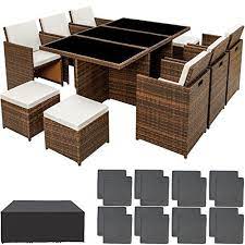 tectake ensemble salon de jardin en resine poly rotin aluminium table set 614 avec deux rattan garden furniture sets rattan garden furniture garden dining set