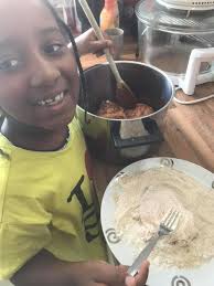 My 7 year old daughter made dinner. Honey garlic fried chicken, broccoli,  rosemary potatoes. All I did was wash the chicken and rice, guide the  seasoning/stove and sharp knife cutting. How did