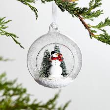Diy snow globe ornament supplies: Snowman Snow Globe Christmas Tree Ornament Reviews Crate And Barrel Snowman Snow Globe Snow Globes How To Make Ornaments