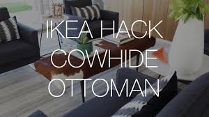 Red round cowhide ottoman stool pouf coffee table homelosophy. Ikea Hack Cowhide Ottoman Youtube