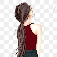 Hand Drawn Beautiful Long Haired Girl Back Character Design Girl Clipart Hand Painted Beautiful Png Transparent Clipart Image And Psd File For Free Download Long Hair Styles Long Hair Girl How