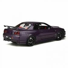 Otto Mobile Nissan Skyline Gt R R34 Nismo Z Tune Midnight Purple Gold Rims 1 18 Diecast Toy Vehicles Cars Trucks Vans