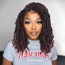 Amazon.com : Fancy Hair Short Dreadlock Wig Faux Locs Wig Ombre Red Side  Part Braided Twist Afro Curly Synthetic Dreadlock Wigs for Black Women (1B  BUG) : Beauty & Personal Care