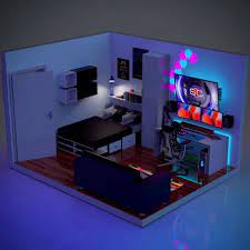 Photo also showed a barn door into bath. Small Bedroom Dreamroom Gaming Gamer Battlestation Desksetup Pcmasterrace Computer Pc Gamingsetup Technology Small Game Rooms Bedroom Setup Game Room