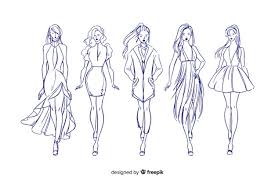 Human outline drawing with apparel and accessories. Fashion Sketch Images Free Vectors Stock Photos Psd
