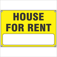 Red vinyl banner with white 'for rent' text printed on it. Signageshop House For Rent Banner Size 3 Feet X 2 Feet Amazon In Office Products