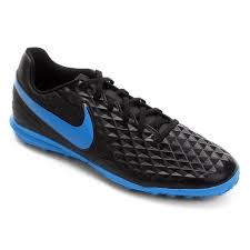 Chuteira Society Nike Tiempo Legend 8 Club Preto E Azul Netshoes