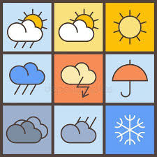 Wettersymbole bedeutung / wind bedeutung symbol, über 80% neue produkte zum. Buntes Wetter Symbole Stockillustration Wetter Symbole Illustration Symbole