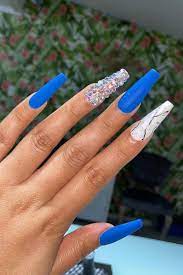 120 Best Coffin Nails Ideas That Suit Everyone Blue Ombre Nails Long Square Acrylic Nails Royal Blue Nails
