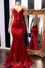Criss Cross Back Red Sequins Mermaid Long Prom Dress In 2020 With Images Red Mermaid Prom Dress Red Prom Dress Elegant Dresses