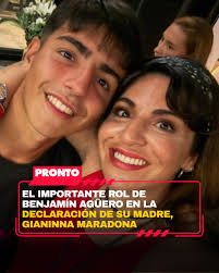 https://www.pronto.com.ar/espectaculos/2025/5/14/el-importante-rol-de-benjamin-agero-en-la-declaracion-de-su-madre-gianinna-maradona-256884.html  Este martes, la hija de Diego Maradona declaró como testigo en el juicio de  la muerte de su padre.