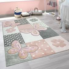 Teppich kinderzimmer gewebt elegant bilder kinder teppich maui kids lustige tiere creme bunt rund. Kinderteppich Schmetterlinge Karo Muster Bunt Teppichcenter24